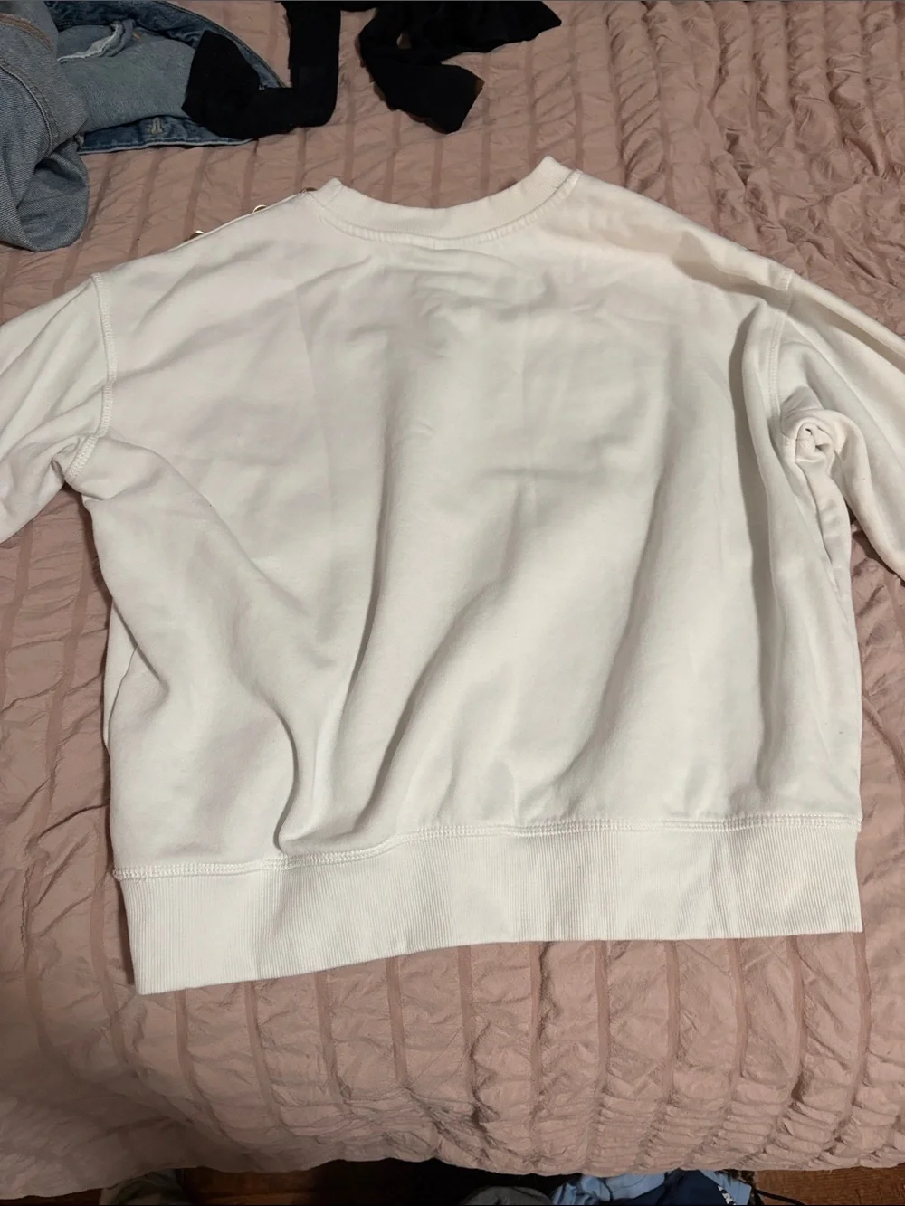 H&M White 'Rue de Sevres Paris' Pullover Sweatshirt